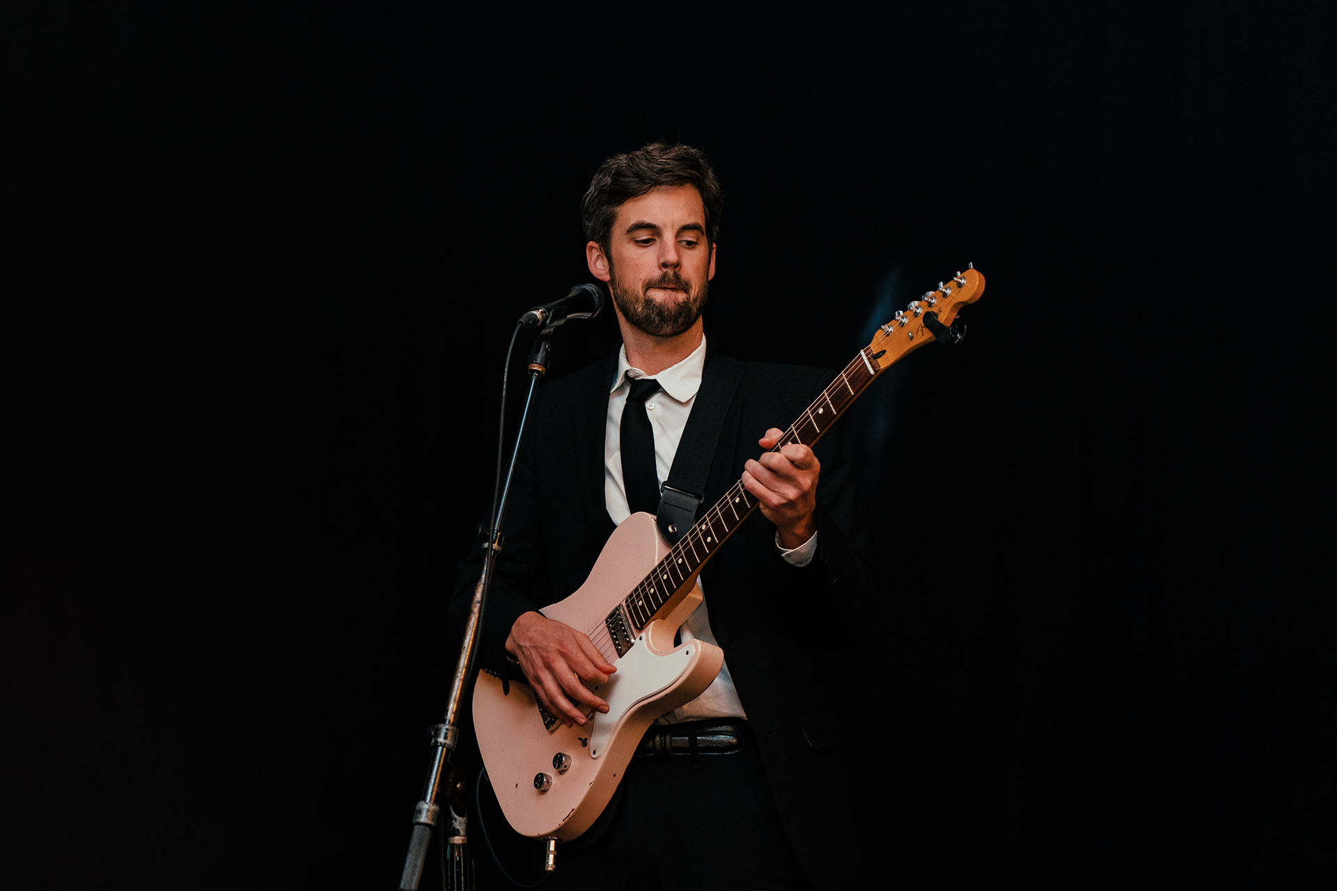 Guitar player performing